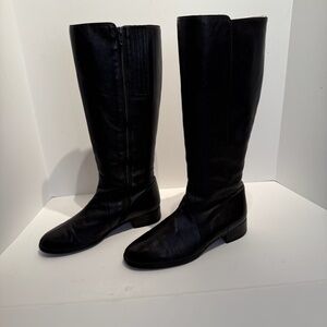 J Crew Tall  Black Cadogan  Leather Boots Size 9